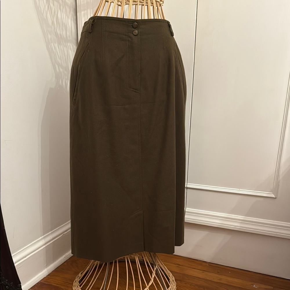 Basler Olive Midi Skirt